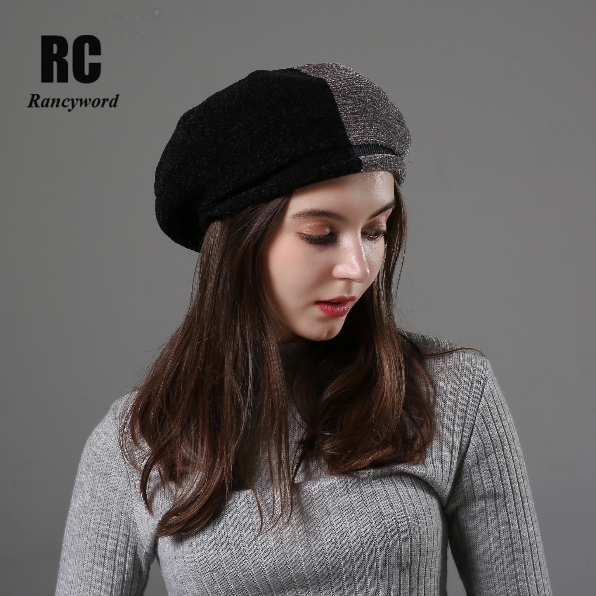 

[Rancyword] Womens Beret Wool Hat High Quality 2019 New Hat Berets For Girls Casual Warm Women Winter Hats Beanies RC2075