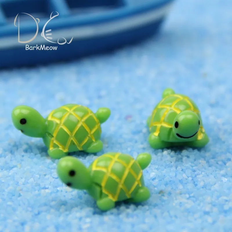 10/30/50/100pcs Green Turtle Miniatures Landscape Fish Tank Decoration Simulation Animal Aquatic Ornament | Дом и сад