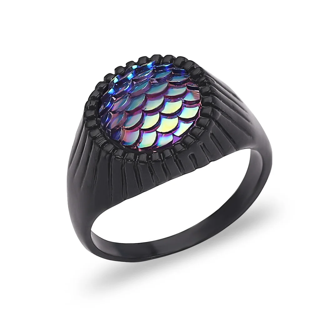 MIQIAO Color Fish Squama Pesca Blu DC Super Hero Aquaman Black Rings for Men Birthday Couple Gift Jewelry Fashion Accessories | Украшения и