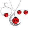 4Pcs/Set Women Girl Fashion Ladybug Set Jewelry Insect Crescent Pendant Ear Stud Earrings Bracelet Necklace Jewelry New Chic ► Photo 1/5