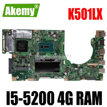 

K501LX GTX950M For Asus K501L K501LB K501LN A501L motherboard with I5-5200 4G RAM Integrated graphics card USB3.0 mainboard