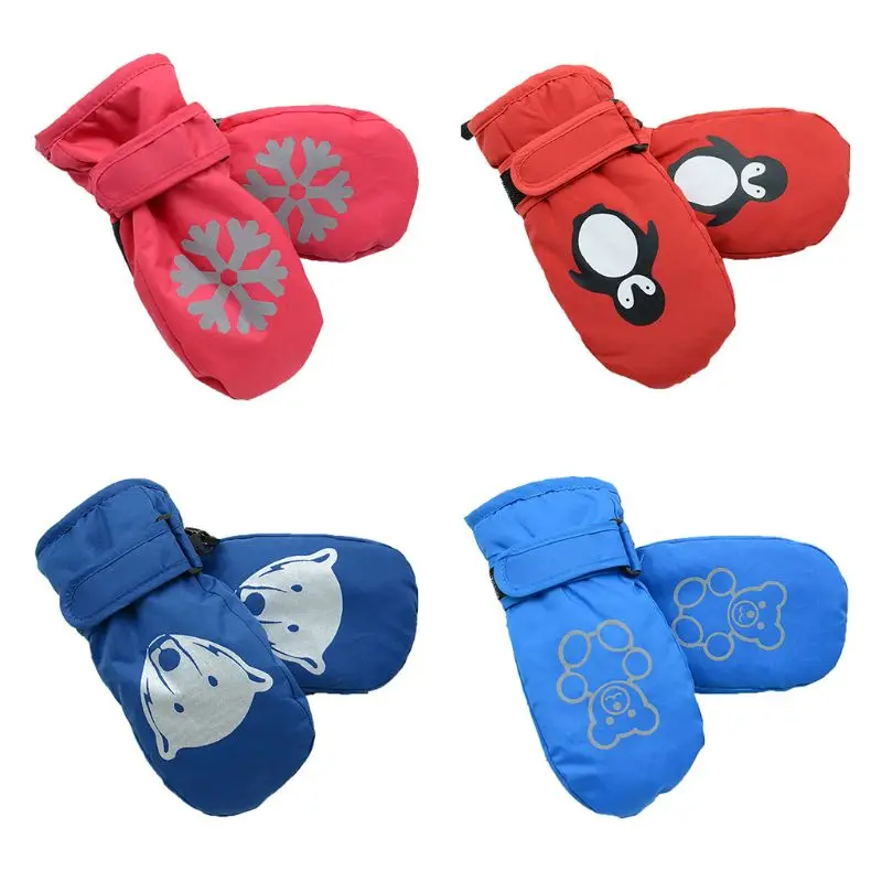 

Light and Thin Children Cartoon Waterproof Non-slip Warm Gloves Kids Baby Winter Skiing Mittens 11UC