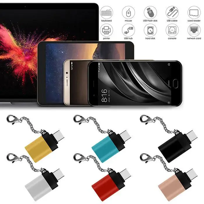 Многофункциональная переходная головка type-C к USB, серебристый, красный, розовый, золотой, синий, черный USB3.0 0,005 кг