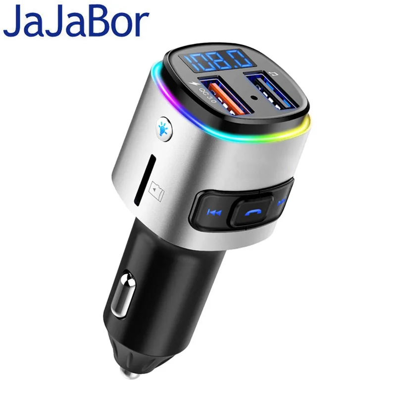 JaJaBor Bluetooth Car kit Handsfree FM Transmitter Music Play Car MP3