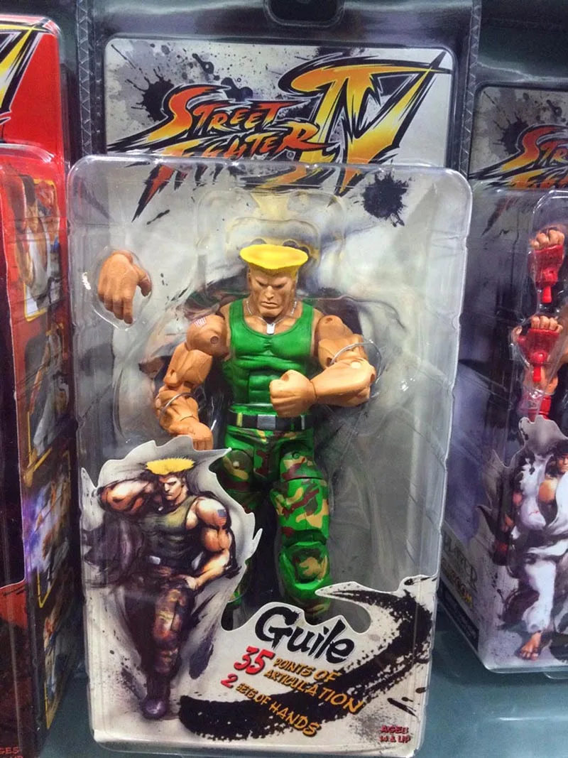 D with box NECA Ken Guile Hoshi Ryu Akuma Gouki ПВХ фигурка модель игрушка кукла подарок - Цвет: D with box