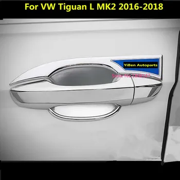 

Car Trims ABS Chrome External Door Bowl Armrest Sticks Lamp Frame 4pcs For VW TiguanL Tiguan L MK2 2016 2017 2018 2019 2020