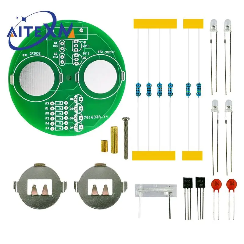 Diy Electronic Kit LED Gyro Welding Kit Rotating Lantern Inline Components (without Battery)
