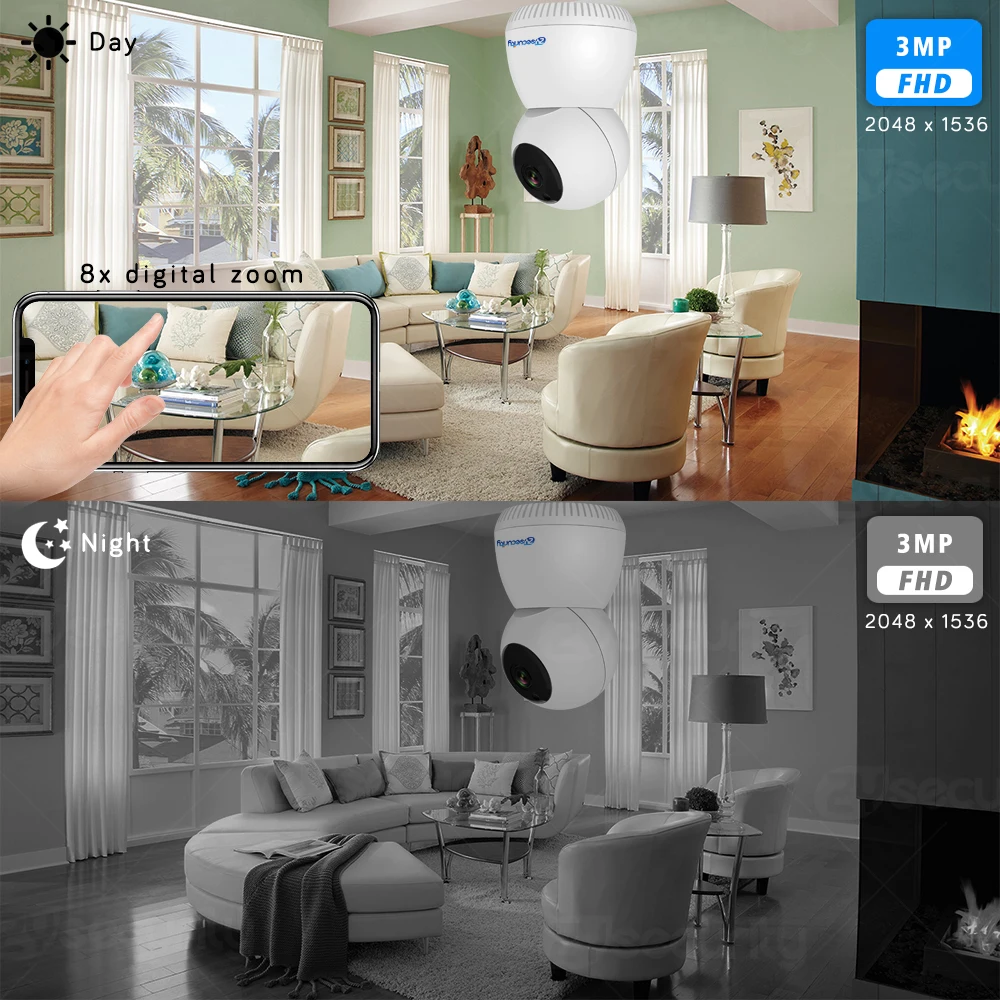 Najtaniej 1536P FHD WiFi bezprzewodowe bezpieczeństwo w domu kamera IP automatyczne śledzenie CCTV kamera monitorująca IR Night Vision Mini kamera ptz CamHi