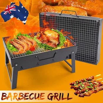 

Foldable BBQ Grills Patio Barbecue Charcoal Grill Stove Stainless Steel Outdoor Camping Picnic Barbecue BBQ Accessories Tools