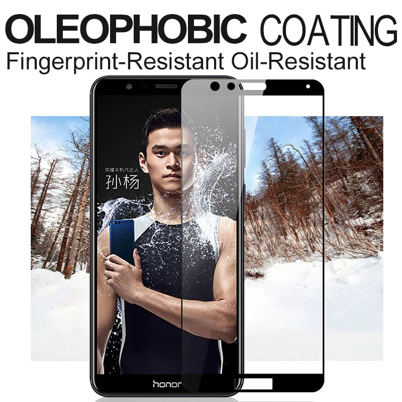 Onenine 4D защита для экрана закаленное стекло Huawei Honor 7X полное покрытие защитное 3D