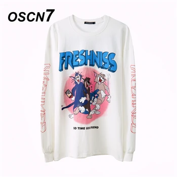 

OSCN7 High Street Casual Print Loose Hoodies Men 2020 Fall Fashion Streetwear Harajuku Oversize Hooded Sweatshirt Mens N10