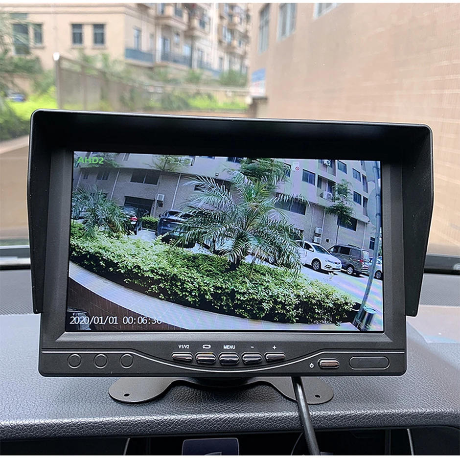 2CH 1920*1080P 7" IPS Screen Car Truck Bus AHD DVR Monitor With Digital Video Recorder For Front Rear Reverse Backup Camera car monitor screen