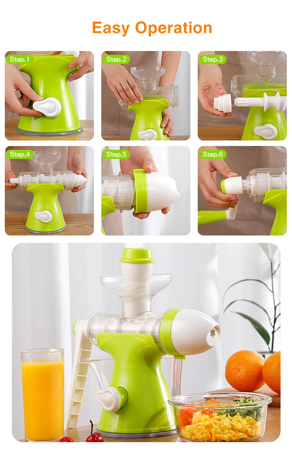 Hand Crank Juicer Ice Cream Maker Fruit Extractor Fruit Squeezer