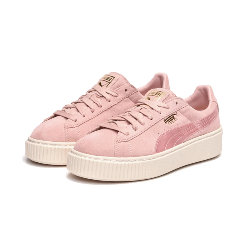 Оригинальная puma обувь на платформе из замши, Для женщин Скейтбординг обувь розового цвета модные удобные низкие износоустойчивая обувь 865823-03