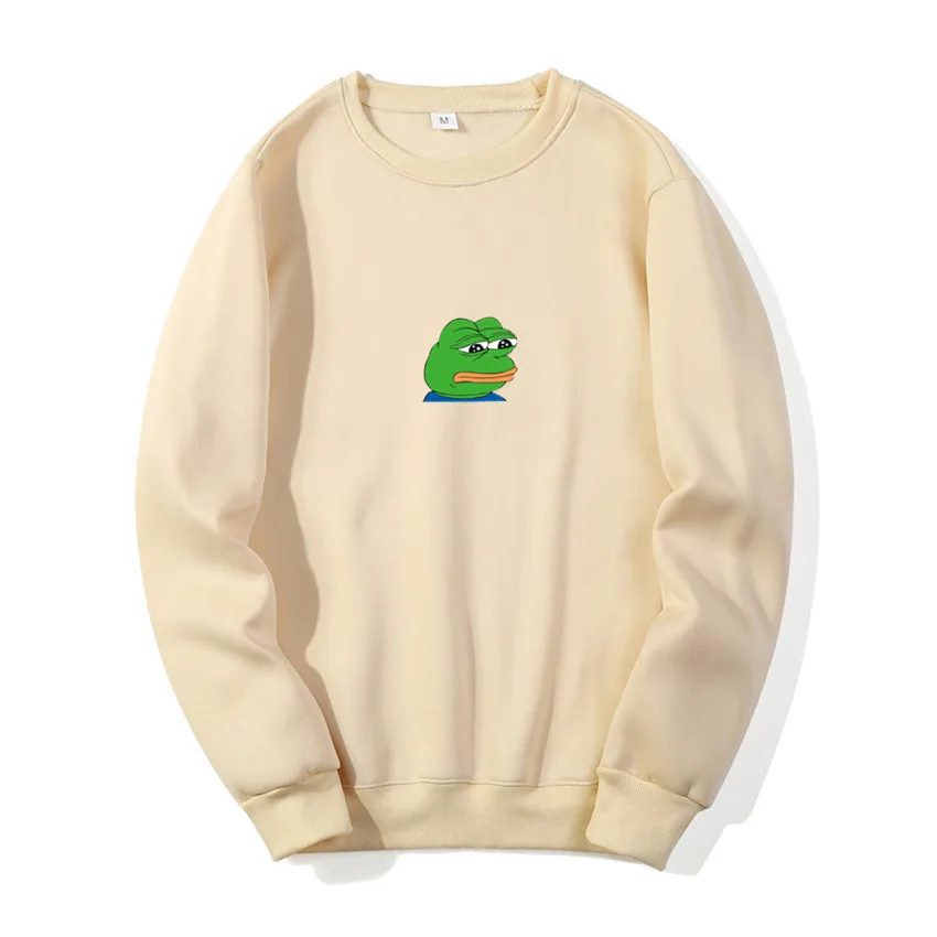 O-Neck Hoodie Sad Frog Print Mens Fashion Brand Sweatshirt Men Women Hoodie Pullover New Autumn Hip Hop Streetwear hoody