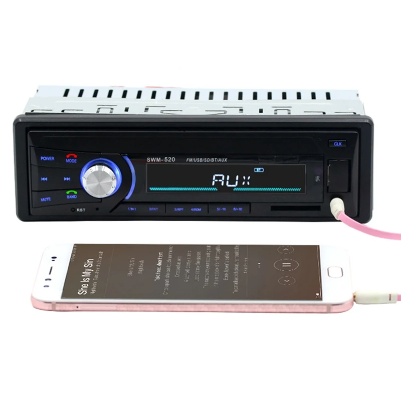 Bluetooth V4.0 авто стерео радио автомобильный Радио 1Din 12 В в-тире AM FM Aux SD USB MP3 автомобильный аудио плеер