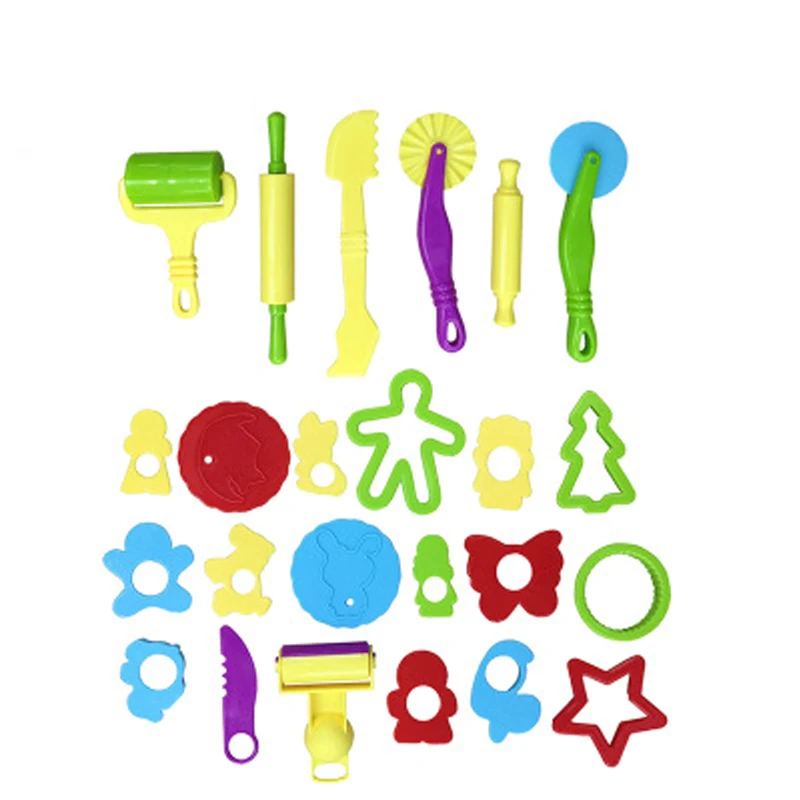 New 24pcs/set Slime Play Dough Clay tool Tools Educational toys Mold Modeling Clay Kit Slime Plastic Set Moulds Toy