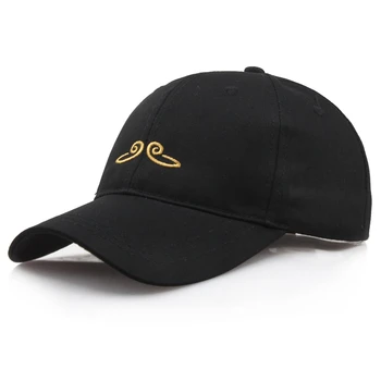 

Chinese Style Men Women Gold Hoop Tight Embroidered Baseball Cap Personality Wild Black Caps Sunhat Fashion Cotton Hats