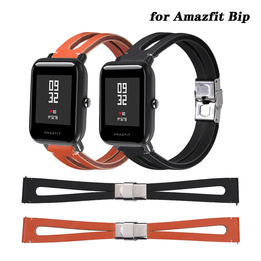 Для Amazfit Bip ремешок ретро кожаный браслет для Xiaomi Huami Amazfit Bip Bit Lite Молодежные часы аксессуары 20 мм ремешок для часов