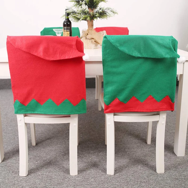 6 шт. рождественские чехлы на стулья Санта Клаус красные и зеленые