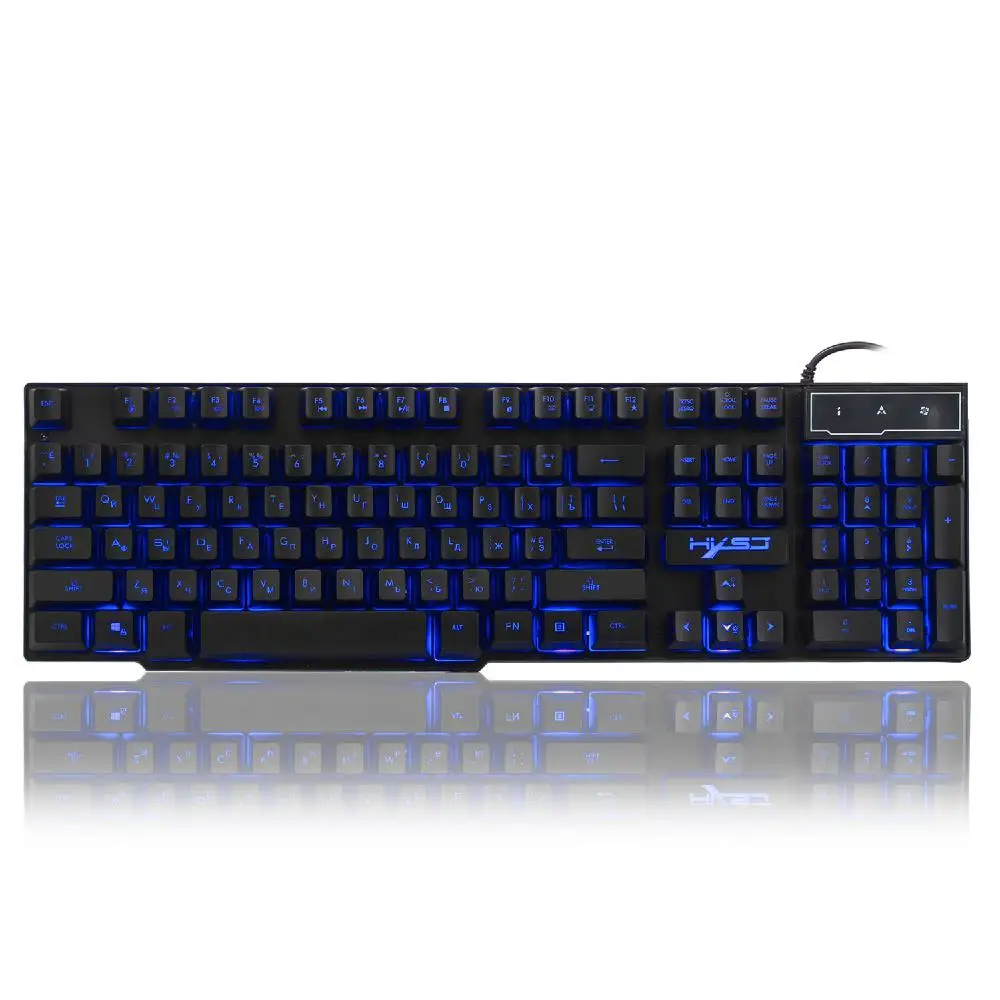 HobbyLane R8 Gaming Wired Keyboard Imitation Mechanical Keyboard with RGB Backlight 104 Keys for English+Russian Gamer d35