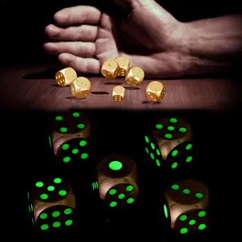 

5PCS Aluminum Alloy Solid Metal Dice Poker Party Game Toy Luminous Portable Tweezers With Storage Box Table Games Tool