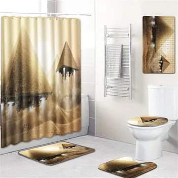 

Bathroom Products Shower Curtains Bath Curtain Accessories Ancient Egypt Statue Pyramid The Shower Curtain