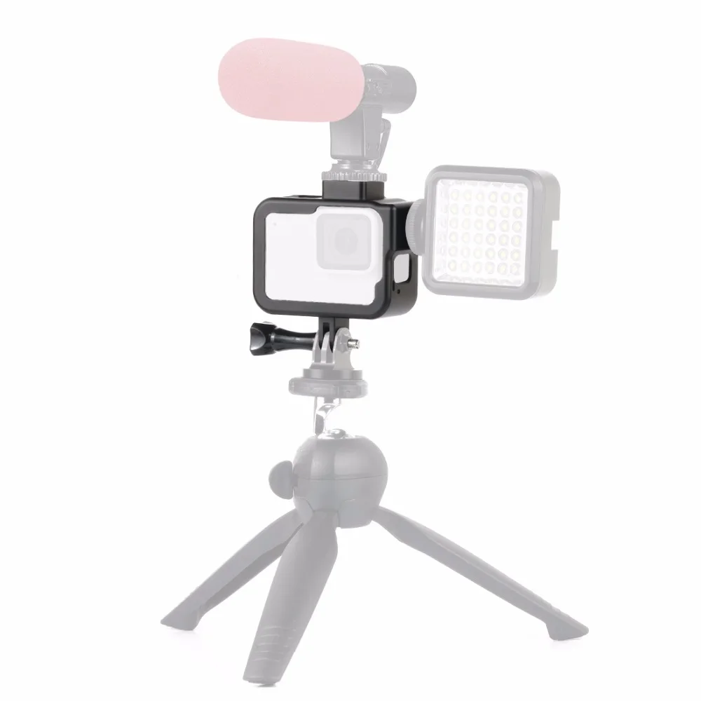 BGNing алюминиевая защитная рамка, рамка для камеры для GoPro Hero 8, черный металлический корпус, чехол с креплением для холодного башмака