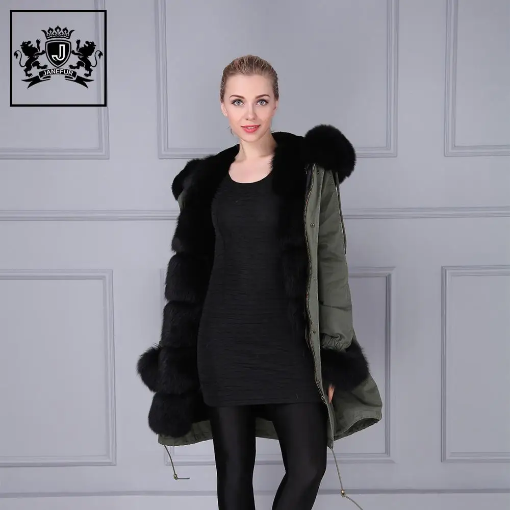 Long Parkas Men Women Winter Thick Warm Jacket Faux and Real Fox Fur Fashion Solid Bomber |