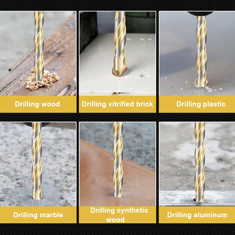 5pcs Tile Drill Bits Triangle Tile Drill bits Woodworking Ceramic Concrete Tungsten Carbide Drill Power tool Accessories 6-12mm