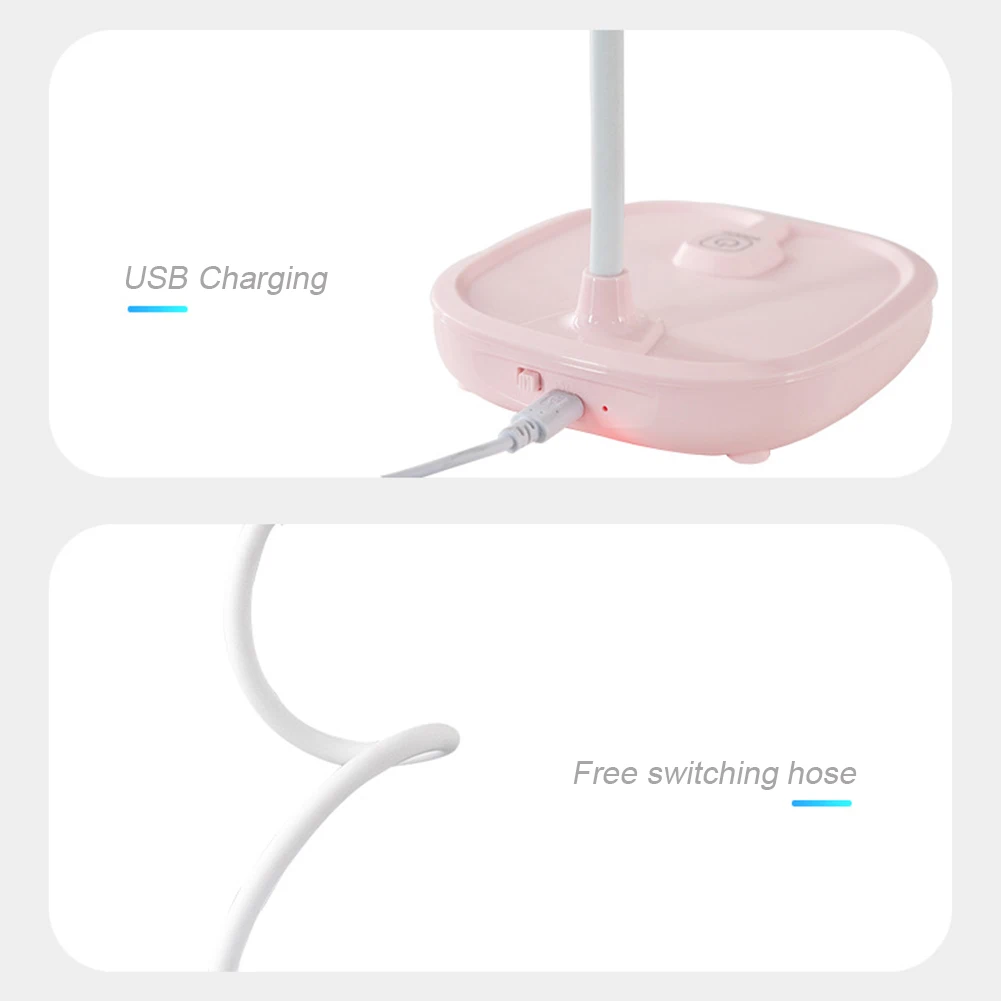 Study Home Children USB Charging 360 Degree Rotation Bedside Desk Lamp Stable Sensitive Touch Multifunction Flexible Reading