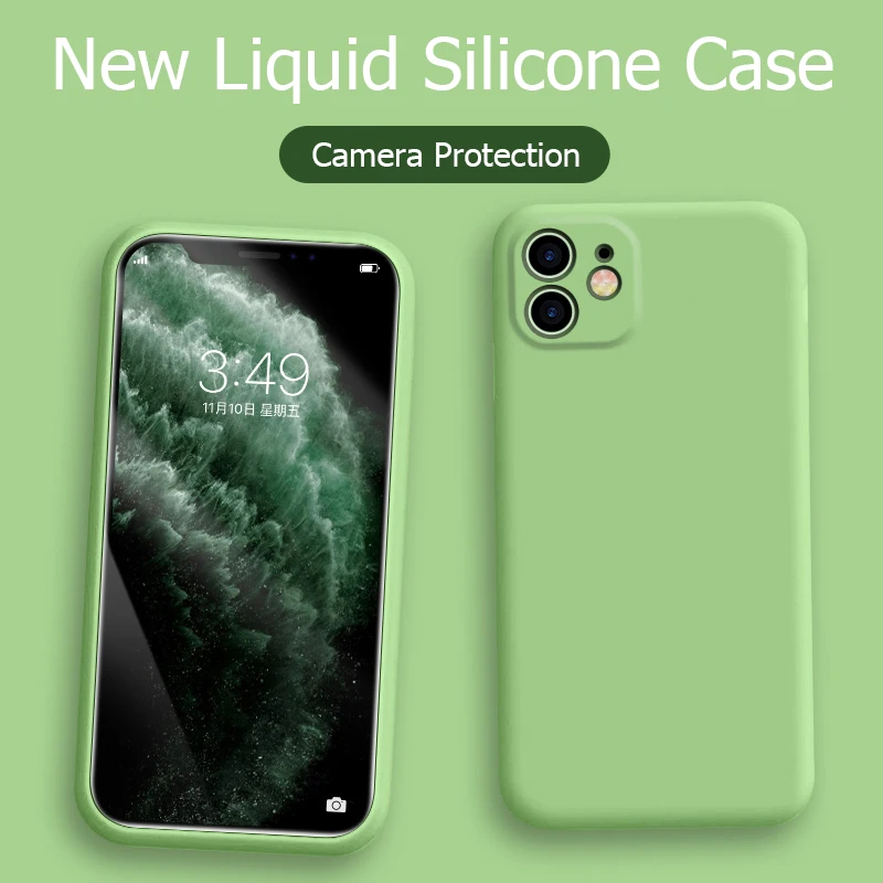 

For iPhone 11 Pro Max Case Liquid Silicone Matte Soft Cover For Apple iPhone 6 6s 7 8 plus X XR XS MAX Shockproof Phone Case