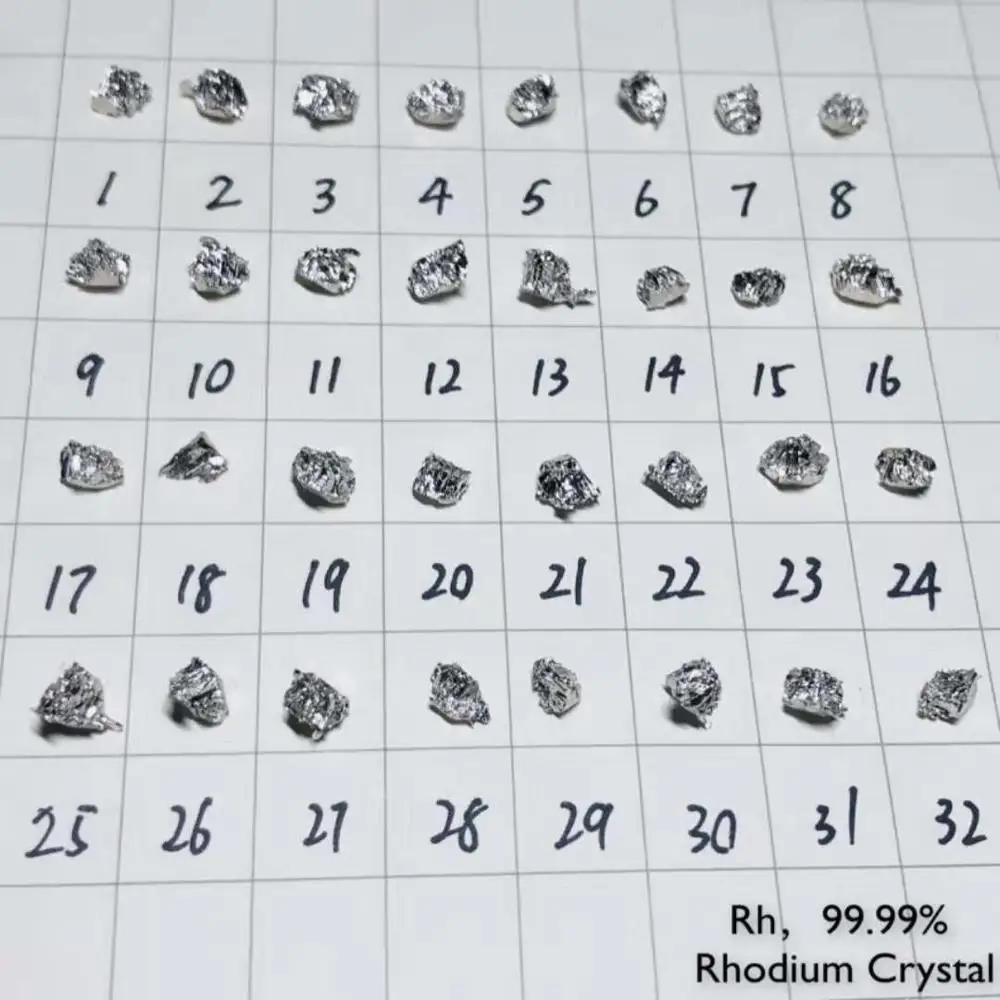 Родиевый Металл 99.99% чистый кристаллический элемент образец 0,2-0,4 грамм очень специальное