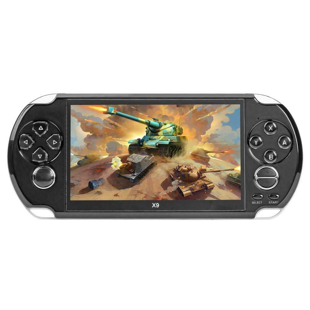 LCD Display Camera Music Gift Rechargeable 5.1 Inch Game Console Handheld Player Kids Movies Video