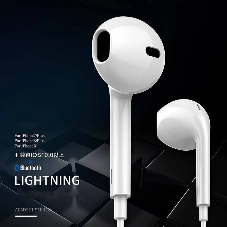 

Wired Hybrid Stereo In-Ear Earphone for iPhone 7 8 Plus X XR XS max Earphones with Wire Sound Control and Microphone