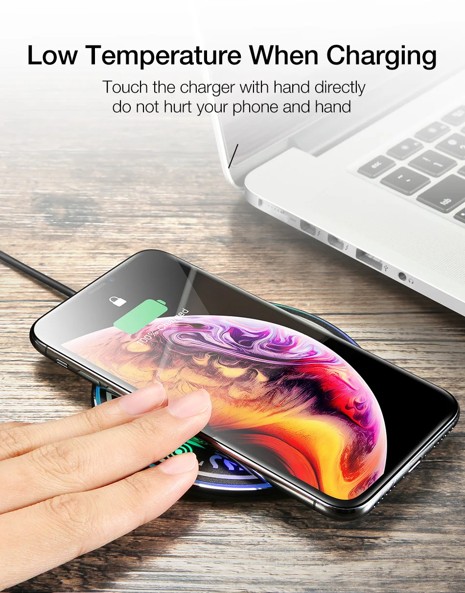 Qi быстрое зарядное устройство для iPhone X XS Max XR 8 Plus Беспроводная зарядная панель чехол для samsung Note 9 8 5 S10 S9 S8 аксессуары для телефона