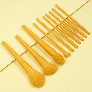 

Yellow Makeup Brush Set Eye Brush Beauty Tools Fan Powder Eyeshadow Contour Beauty Cosmetic Colorful For Make Up Tool Drop Ship