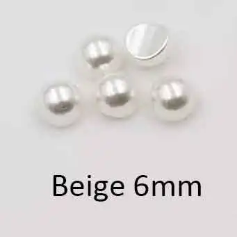 Beige 6mm Смешанные размеры, жемчужные украшения для ногтей, 3d бусины для ногтей, стразы для украшения своими руками, белый, серый, бежевый, 6 мм, 8 мм, 10 мм, 5 шт., аксессуары для сумок - Цвет: Beige 6mm
