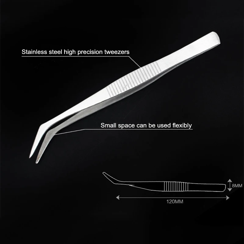 Промо-акция! 4 шт./компл. точность нержавеющая сталь Tweezers толстые электроники пинцет для бровей Пинцет из нержавеющей стали на нескользящей подошве макияж ремонт Multi