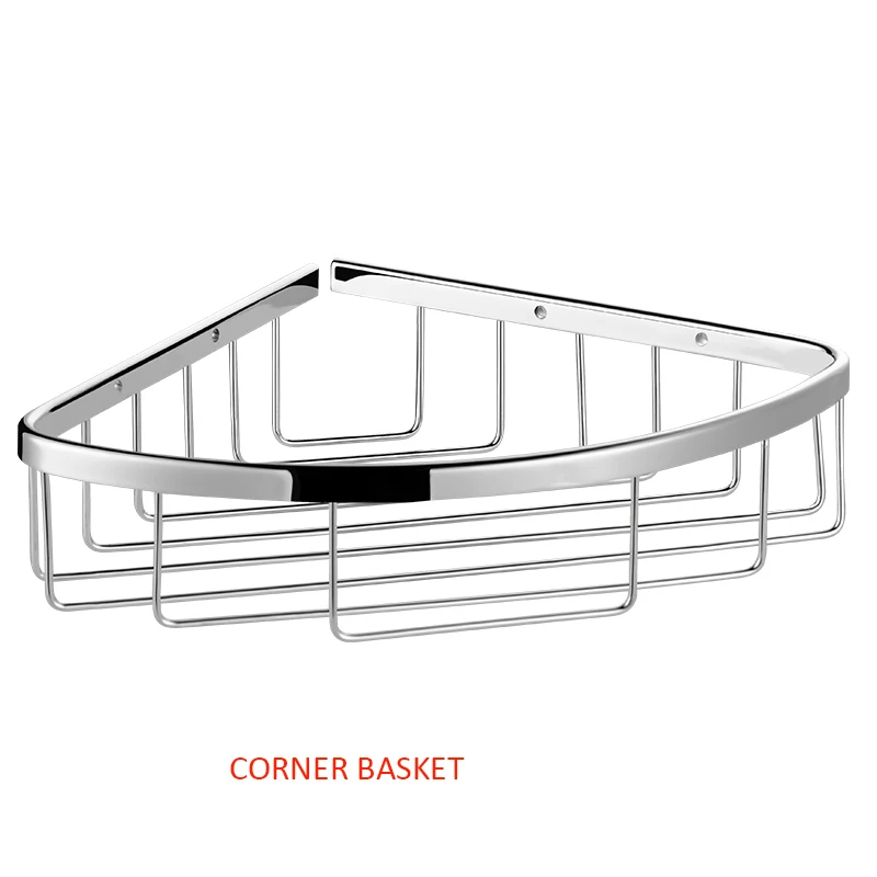 WNP Серебряная угловая корзина хромированная латунь аксессуары для ванной комнаты наборы настенные полки для ванной комнаты