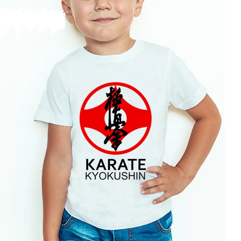 Kyokushin каратэ канджи и символ детская футболка забавная повседневная одежда с