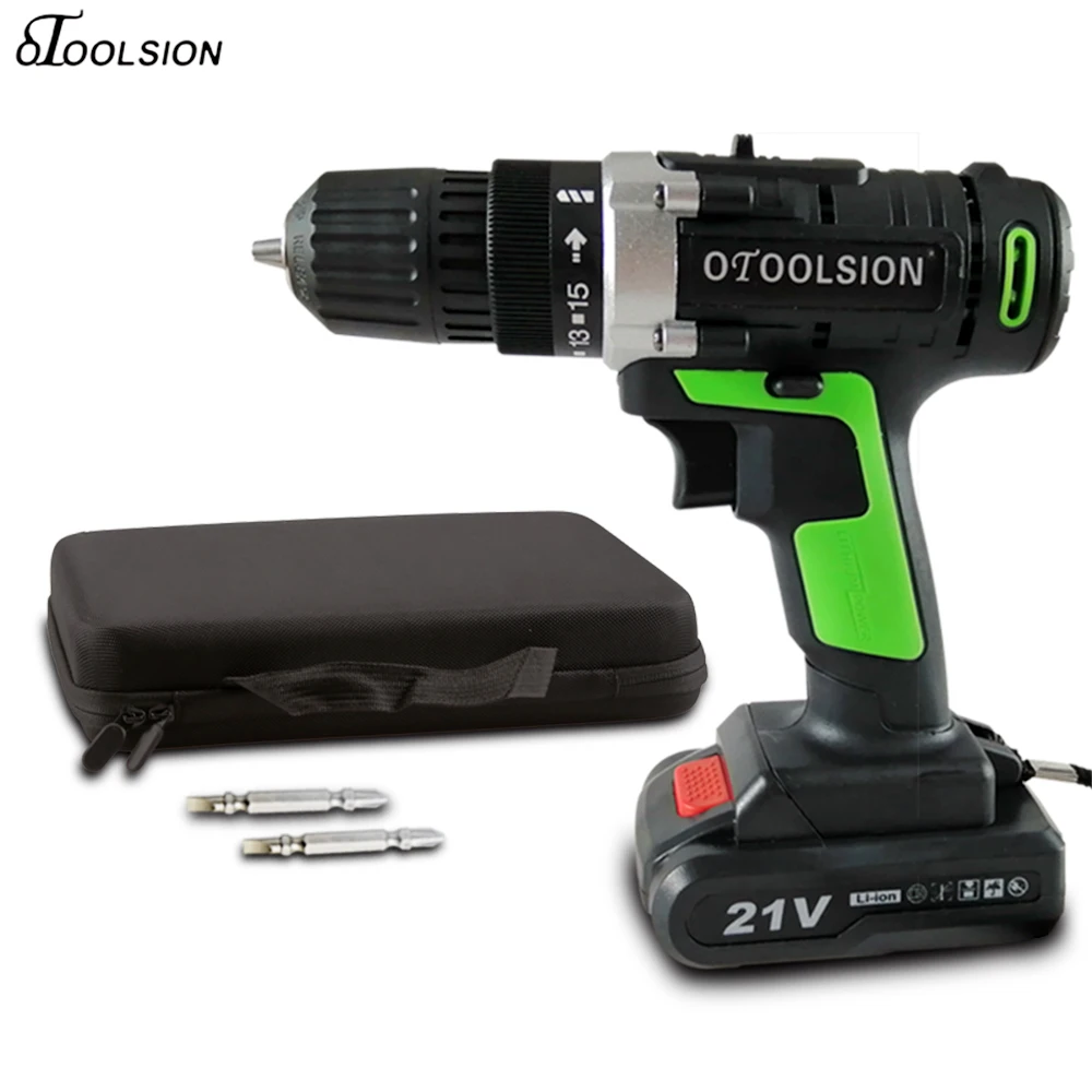 

21V Screwdriver Electric Cordless Drill Power Tools Rechargeable Drill Battery Charging Drill Electric Power Bag For Woodworking