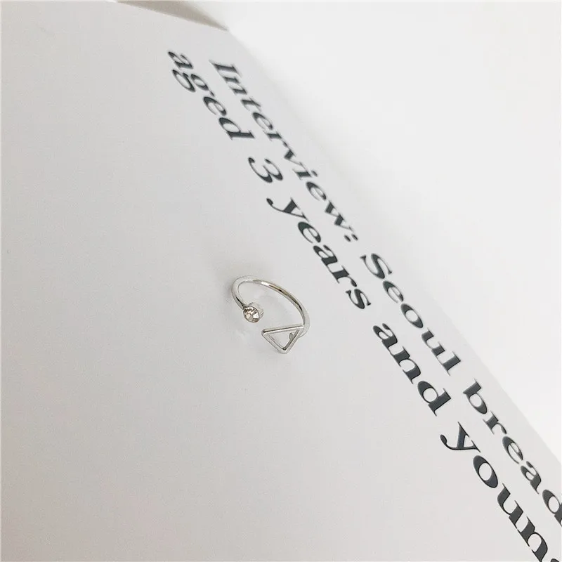Punk Fashion 2019 New Ring Simple Geometric Triangle Open Crystal Lady Wholesale Sales Jewelry Rings For Women Dropshipping | Украшения и