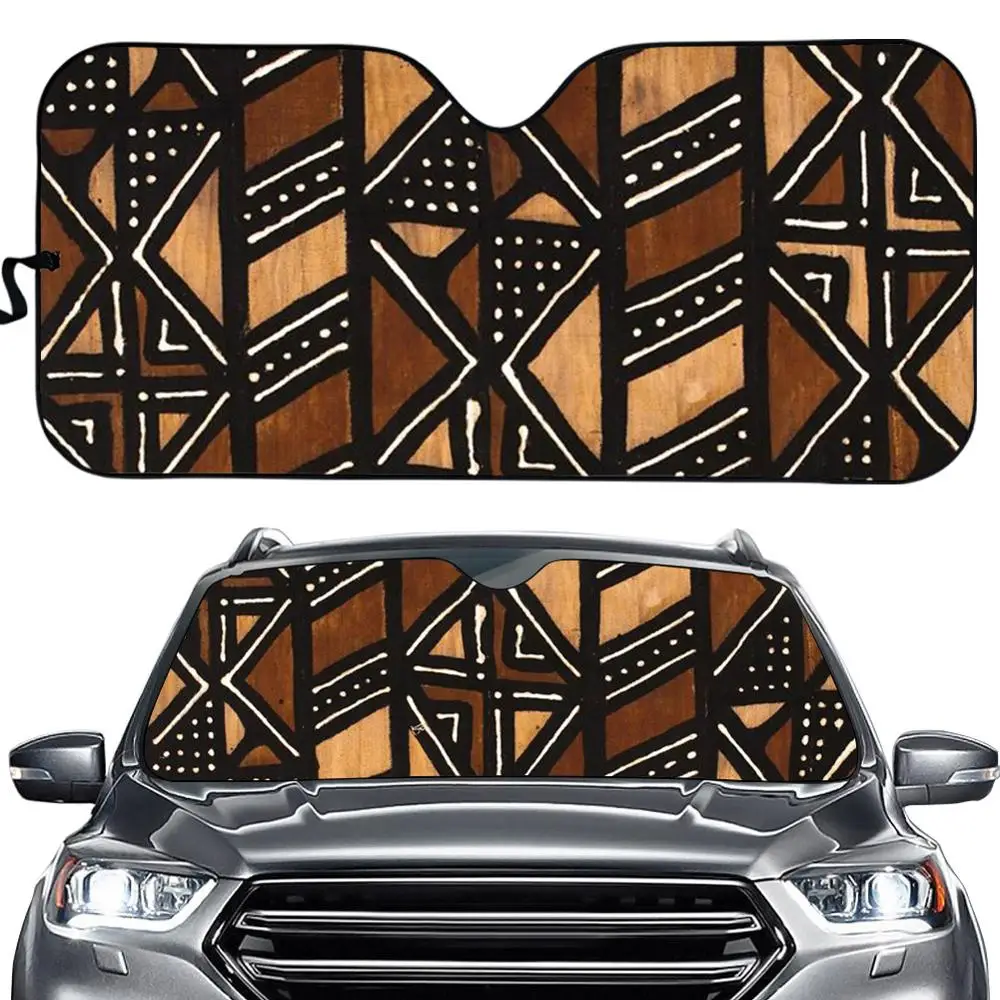 

INSTANTARTS African Culture Pattern Fashion Front Windshield Sunshade Foldable Protect Car Interior Sun Shade Covers for Cars