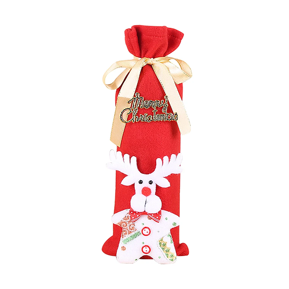 Merry Christmas Decorations Old Man Wine Bottle Cap Snowman Socks Christmas Gift Holder Home Christmas Party Festive Decoration - Цвет: 25