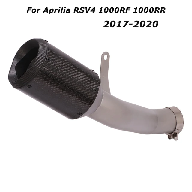 For Aprilia RSV4 1000RF 1000RR 2017-2020 Motorcycle Exhaust Tips Carbon Fiber Mid Tail Pipe Slip on