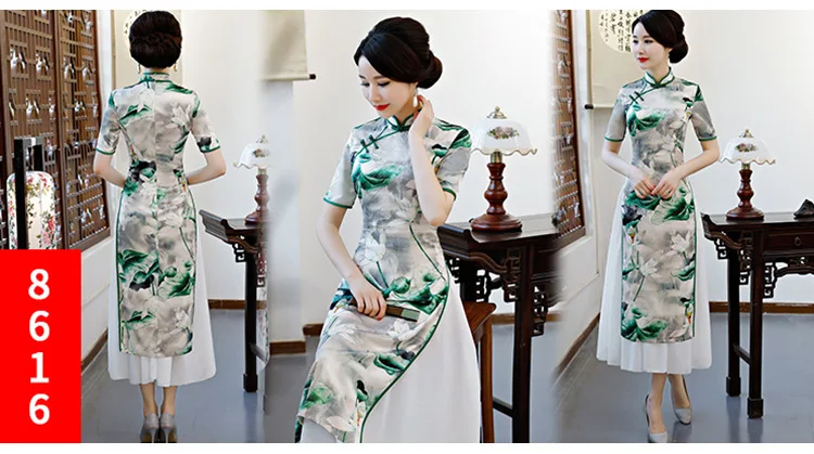 Китай(материк) Qipao многоцветный cheongsam Национальный Ветер улучшилось платье Ципао большие качели типа Чонсам ежедневно платье Ципао платье