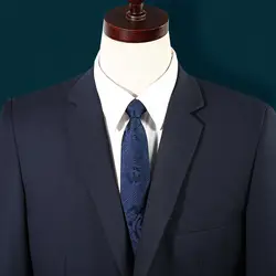 Высокое качество 2019 новые дизайнерские бренды модные деловые повседневные 5 см тонкие галстуки для мужчин галстук синий Формальная работа