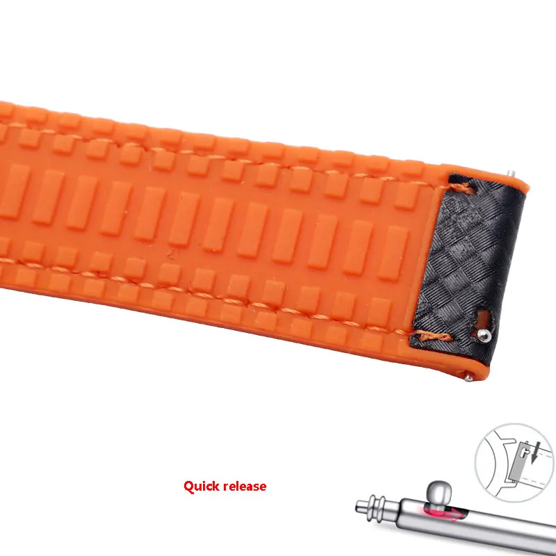 Carbon fiber pattern Silicone watchband black wristband adaptation Samsung galaxy watch Gear S2 S3 sport Quick release