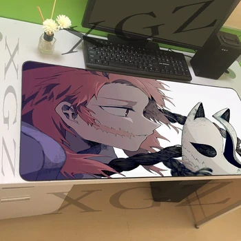 

XGZ Anime Cute Mask Girl Large Game Mouse Pad Black Locking Edge Custom Computer Table Mat Rubber Slip for Lol Csgo Player Xxl